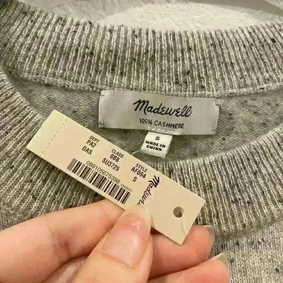 NWT MADEWELL Cashmere Sweatshirt in Donegal Dot Sz S - Picture 4 of 5